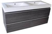 Badmeubel Themis 120 cm Houtnerf Grijs Aqua Splash - thumbnail