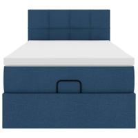Ottoman bed met matras 140x200cm stof blauw - thumbnail