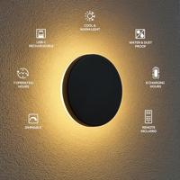 Siderno Oplaadbare Wandlamp Zwart 20cm - thumbnail