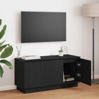TV-meubel met LED Zwart eiken 100 x 38 x 49 cm Bewerkt hout - thumbnail