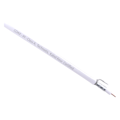 Coax kabel prof, klasse A 100 m. Ø7 mm² wit - 01.267.99