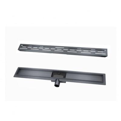 Wiesbaden douchegoot met flens en rooster 100 x 7 cm gunmetal