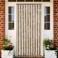 VidaXL Vliegengordijn 100x230 cm chenille donkerbruin en beige - thumbnail
