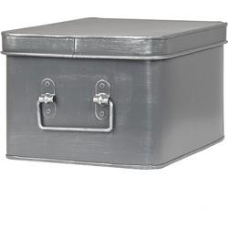 LABEL51 Media Opbergkist - Antiek grijs - Metaal - L