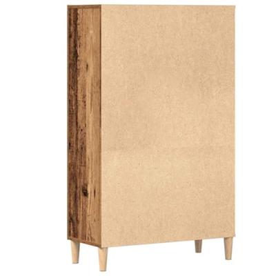 Hoge kast 70x31x115 cm bewerkt hout oud houtkleurig