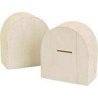 Spaarpot creativ company hout 10x9cm | 12 stuks - thumbnail