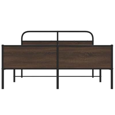 Bedframe zonder matras metaal bruin eikenkleurig 160x200 cm