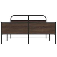 Bedframe zonder matras metaal bruin eikenkleurig 160x200 cm - thumbnail