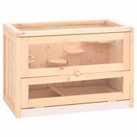 VidaXL Hamsterkooi 60x35,5x42 cm massief vurenhout - thumbnail