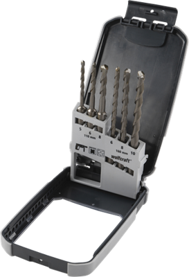 Wolfcraft Betonboorset | Hardmetaal-voorzien | SDS-plus | Ø5-10mm | 6-delig | 1 set - 7113000 Wolfcraft Betonboorset | Hardmetaal-voorzien | SDS-plus | Ø5-10mm | 6-delig | 1 set - 7113000