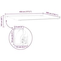 Luifel automatisch uittrekbaar 450x300 cm antracietkleur en wit - thumbnail
