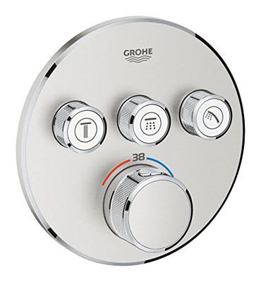 Grohe Inbouwkraan Grohtherm Smart Control Thermostaatkraan met 3-weg Omstelling Supersteel Grohe Inbouwkraan Grohtherm Smart Control Thermostaatkraan met 3-weg Omstelling Supersteel
