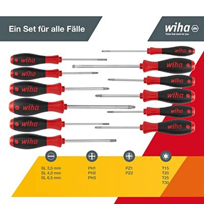 Wiha Schroevendraaierset 302HK12 | 12-delig sleuf / PH / PZD / TX | meercomponentengrepen | ronde kling | 1 stuk - 41002 - thumbnail