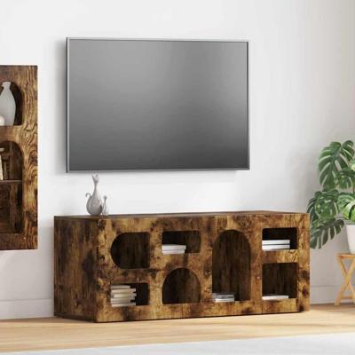 TV-kast Gerookt eiken 100 x 35 x 40 cm Bewerkt hout