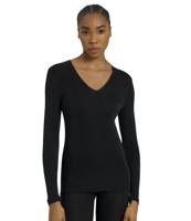 Hanro Dames ski ondergoed Wol & Zijde V-hals shirt zwart 071418 - thumbnail