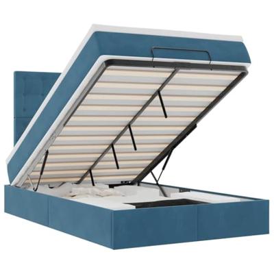 Ottoman bed met matrassen 120x200cm fluweel donkerblauw