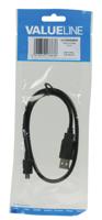 Valueline vlcp60500b05 usb 2.0 usb a male - usb micro b male kabel 0,50 m zwart - thumbnail