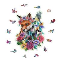 Houten puzzel - Vorm - 150 stukjes - Kleurrijke vos - thumbnail