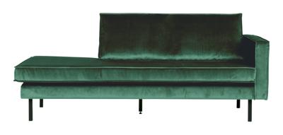 WOOOD Daybed 'Rodeo' Rechts, Velvet, kleur Forest Green