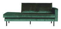 WOOOD Daybed 'Rodeo' Rechts, Velvet, kleur Forest Green - thumbnail