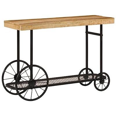 Wandtafel 112x36x76 cm massief mangohout en ijzer