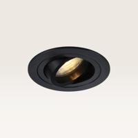 Inbouwspot Ovaro notte nera - Diameter 92mm - Plat - GU10-fitting - IP20 voor binnen - Zwart - Met doorlusbedrading - thumbnail