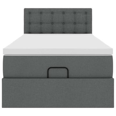 Bed met matras 120x200 cm stof donkergrijs