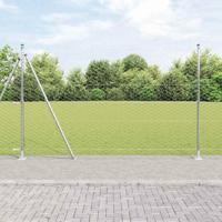 VidaXL Afrasteringspaal zilver 10 x 1,4 m (50 mm gaas) staal - thumbnail