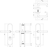 Intersteel Veiligheidsbeslag kerntrekbeveiliging profielcilindergat ovaal messing 72 mm - thumbnail