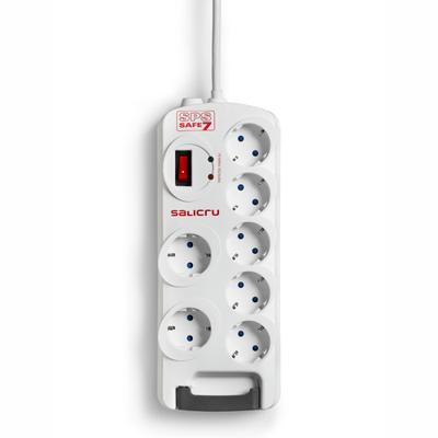7-voudige Stekkerdoos met Schakelaar Salicru SPS SAFE 7 RJ11 (1,8 m)