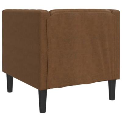 Fauteuil Chesterfield-stijl kunstsuède bruin
