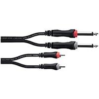 Cordial 14841 Jackplug / Cinch Audio Aansluitkabel [2x Jackplug male 6,3 mm (mono) - 2x Cinch-stekker] 3 m Zwart PVC-mantel, Tweelingkabel - thumbnail