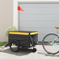 Fietstrailer 45 kg ijzer zwart en geel - thumbnail
