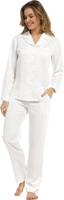 Deluxe dames pyjama satijn - Snow - Dames nachtkleding lange mouw - satijnen pyjama dames - thumbnail