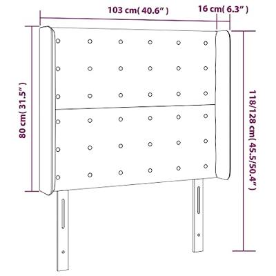 Hoofdbord met randen 103x16x118/128 cm stof taupe
