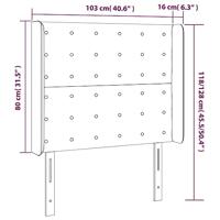 Hoofdbord met randen 103x16x118/128 cm stof taupe - thumbnail