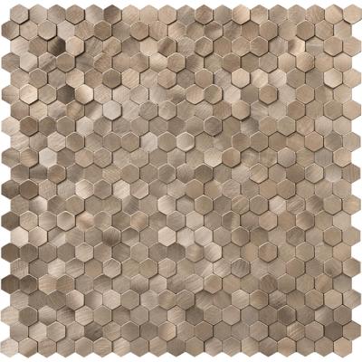 Zelfklevende Mini Hexagon Mozaïek Tegel Brons - 308x298x4mm