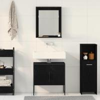 Badkamermeubelset Wandgemonteerd 2 pcs Zwart Bewerkt hout - thumbnail