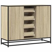 Dressoir 92x35x76 cm bewerkt hout sonoma eikenkleurig - thumbnail