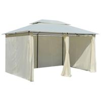 Tuinpaviljoen met gordijnen 4x3 m wit - thumbnail