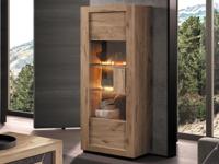 Vitrinekast SACHOURI 1 deur canyon eik/marmer - thumbnail