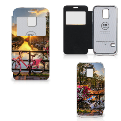 Samsung Galaxy S5 Mini Flip Cover Amsterdamse Grachten Samsung Galaxy S5 Mini Flip Cover Amsterdamse Grachten
