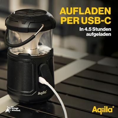 Aqiila AQPBB1BK444 Soundbird B10 Campinglamp LED werkt op een accu 954 g Zwart