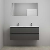 On-Line Badkamermeubelset - 120 cm - Voorgemonteerd - Acryl Wastafel - 2 Kraangaten - Spiegel - Mat Antraciet - thumbnail