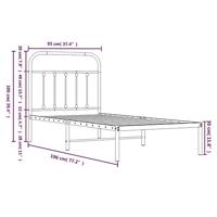 Bedframe met hoofdbord metaal zwart 90x190 cm - thumbnail