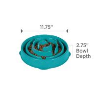 VOERBAK SLO-BOWL FEEDER DROP TEAL LICHTBLAUW 29X29X7 CM - thumbnail