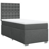 Boxspring met matras stof donkergrijs 80x200 cm - thumbnail