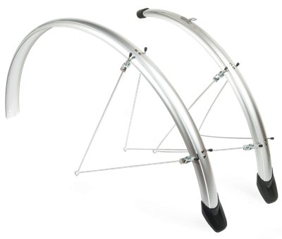 Eurofender Spatbordset elegance 28" x 46 mm - zilver