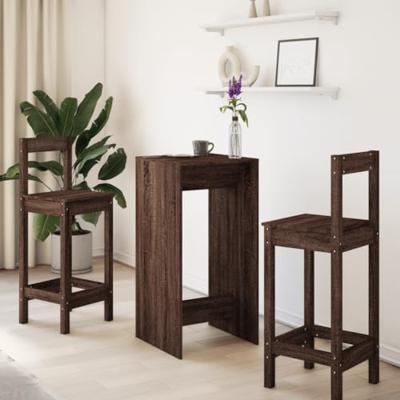 Bartafel 51x50x103,5 cm bewerkt hout bruin eikenkleurig Bartafel 51x50x103,5 cm bewerkt hout bruin eikenkleurig