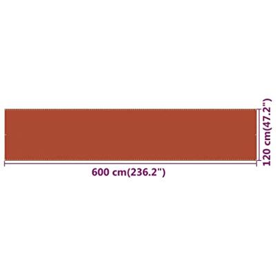VidaXL Balkonscherm 120x600 cm hdpe oranje